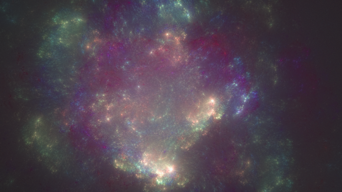 Abstract fractal nebula with colorful cosmic dust