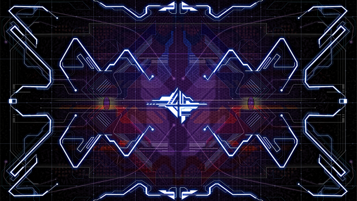 Abstract futuristic HUD interface with geometric patterns