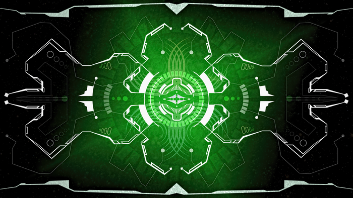 Futuristic green HUD interface