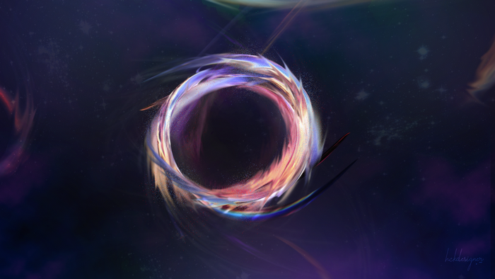 Abstract swirling portal in deep space
