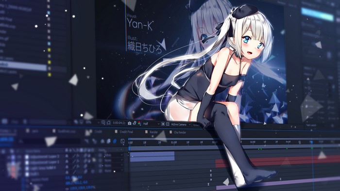 Original Character with White Hair and Aqua Eyes