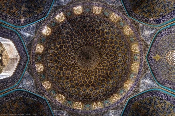 Interior dome of a mosque in Iran