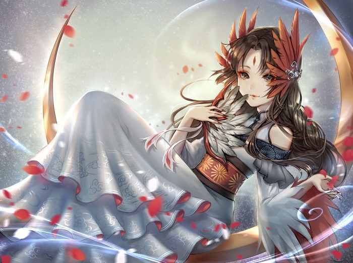 Michiko from Identity V with feathers and fan