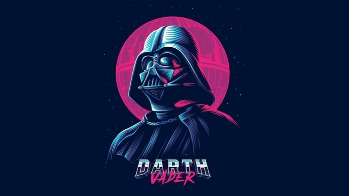 Darth Vader from Star Wars with Death Star