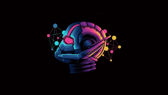 Ant-Man helmet with abstract network design