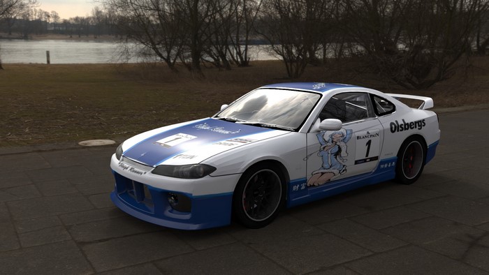 Nissan Silvia S15 Spec-R with anime livery
