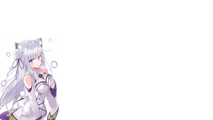 Emilia from Re:Zero with cat ears