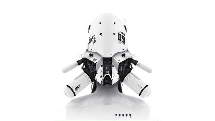 Cyberpunk robot mask with "DAYTONER" text