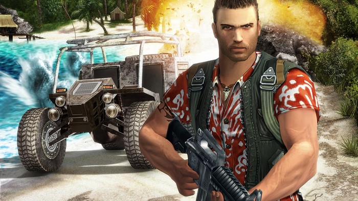 Man with gun and buggy in Far Cry