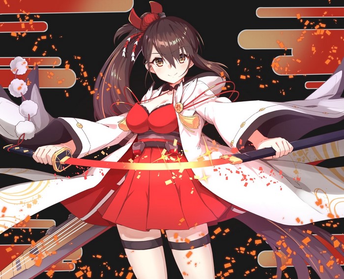 Zuikaku from Azur Lane holding a katana