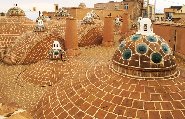 Traditional Iranian Rooftops with Unique Domes