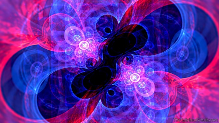 Abstract fractal patterns with blue and pink colors