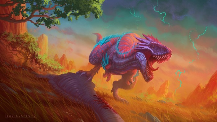 Colorful Dinosaur Artwork by Francisco Badilla