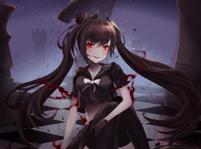 Ouroboros from Girls Frontline with red eyes