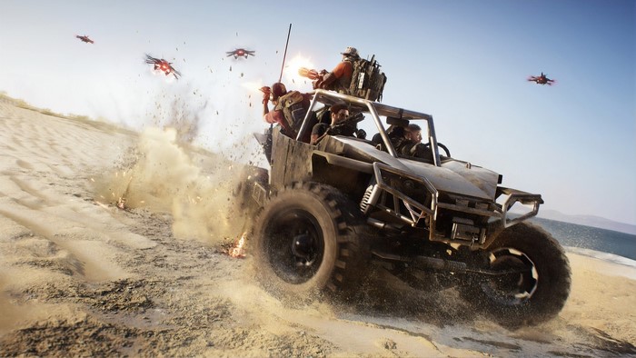 Ghost Recon Breakpoint buggy combat with drones