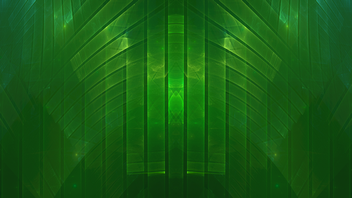 Abstract green fractal pattern with symmetry
