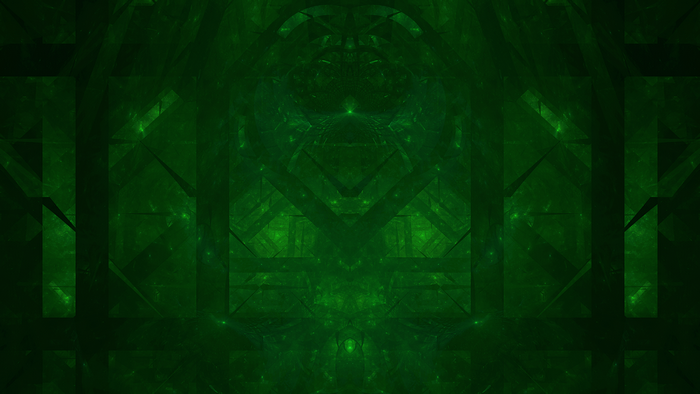 Abstract green fractal with symmetry