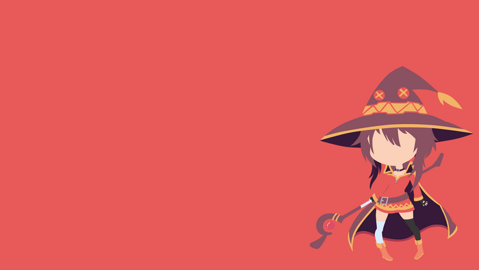 Megumin from KonoSuba, minimalist anime illustration