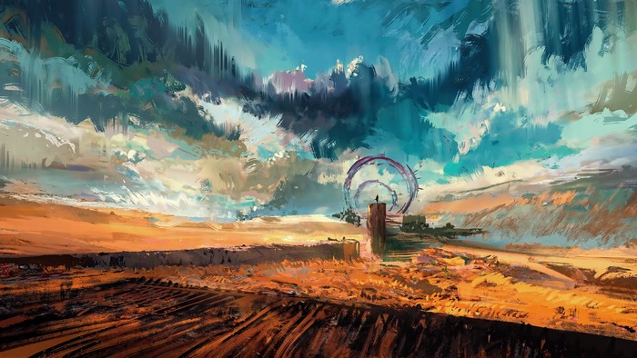 Futuristic Sci-Fi Artwork with Circular Portal