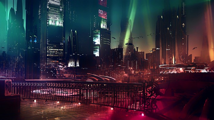 4K, digital art, futuristic city, Bladerunner, fantasy art, cityscape ...