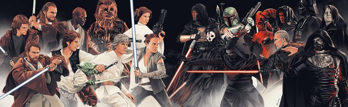 Star Wars Heroes and Villains Artwork