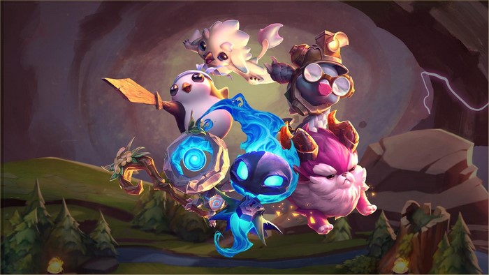Teamfight Tactics characters in a fantasy landscape