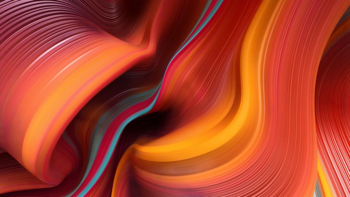 Abstract 3D Artwork with Curved Lines and Gradient Colors