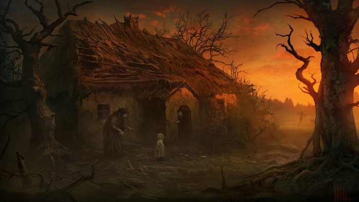 Yuri Hill Witch and Child at Sunset