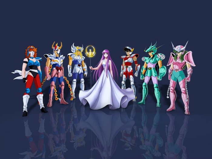 Saint Seiya characters with Athena
