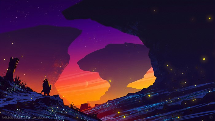Knight Silhouette at Synthwave Sunset