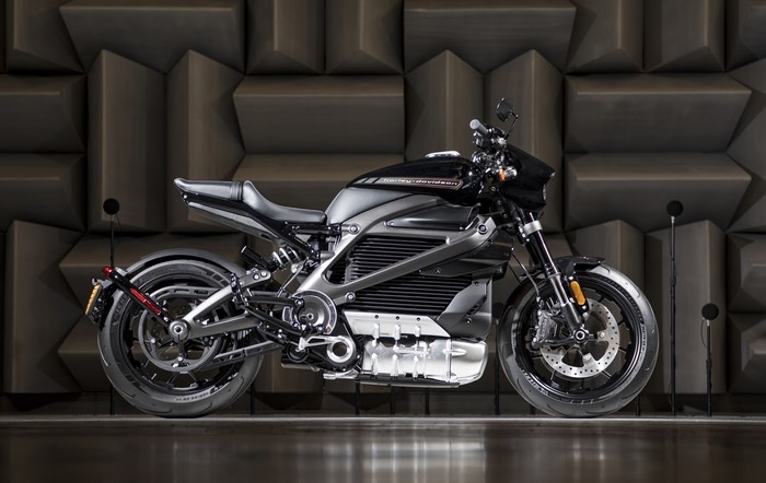 Harley-Davidson LiveWire electric motorcycle in studio