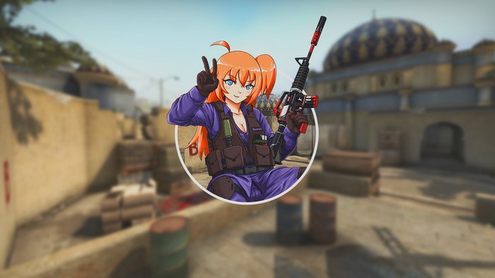 Anime girl with gun from Counter-Strike: Global Offensive