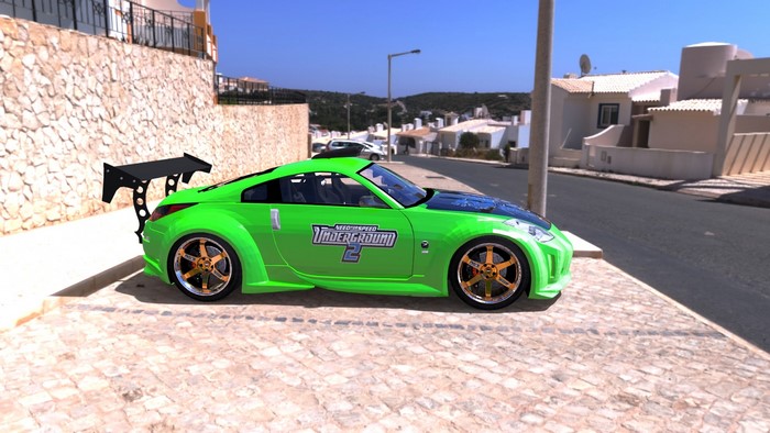 Nissan 350Z Green Side View from Need for Speed Underground