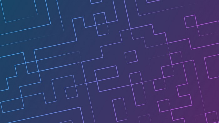 Abstract geometric gradient with blue and purple lines