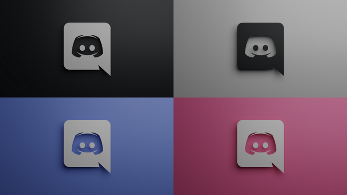Discord logo in speech bubble on colored backgrounds