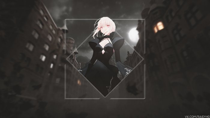 Saber from Fate Series in a black dress