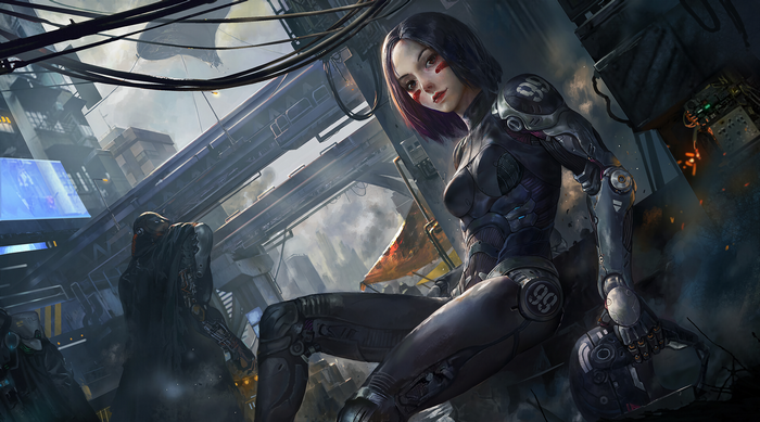 Alita Battle Angel Cyberpunk City Artwork