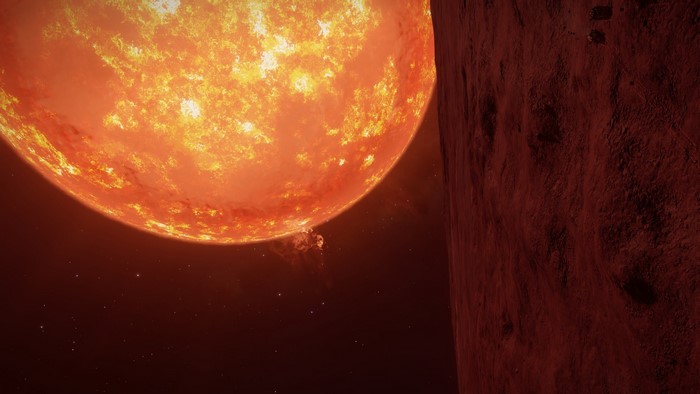 Sun and planet in Elite: Dangerous