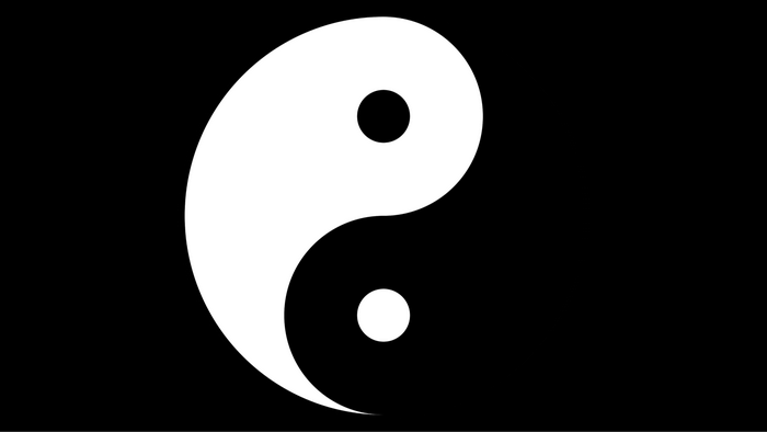 Yin and Yang symbol on black background
