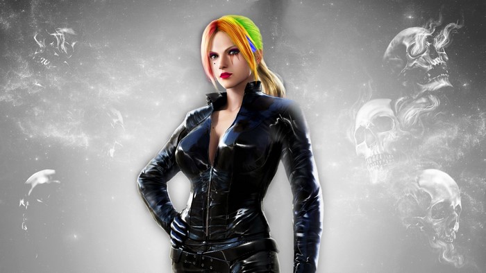 Nina Williams in Black Suit with Skulls Tekken