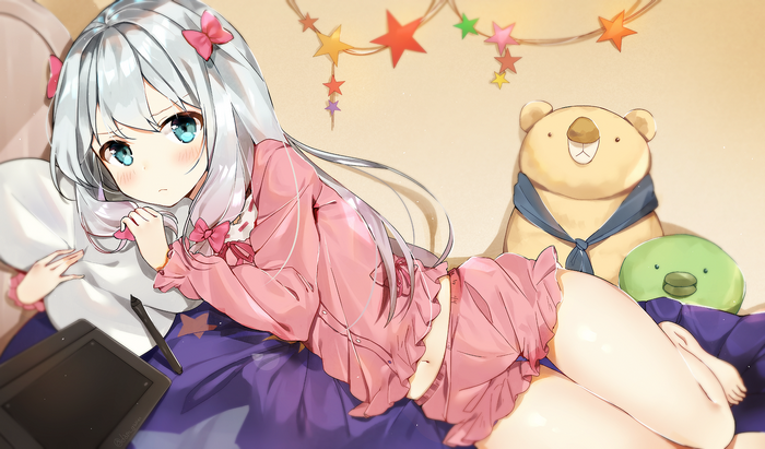 Izumi Sagiri from Eromanga-sensei lying down