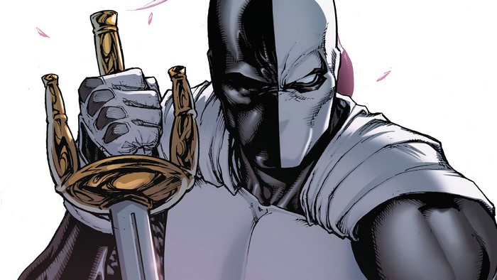 Deathstroke from DC Comics holding a sword