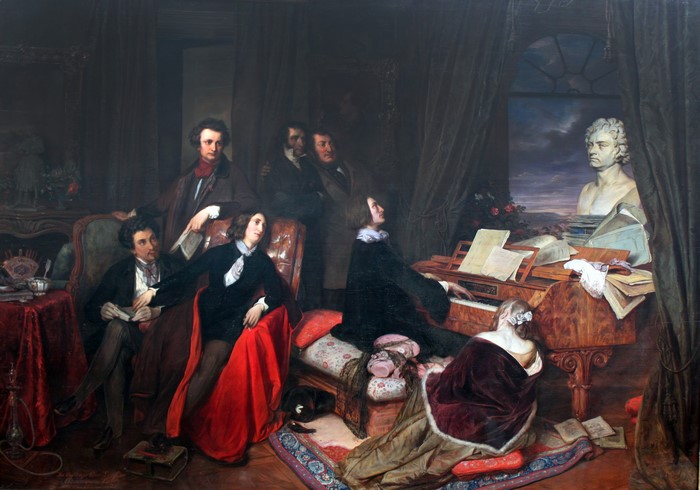 Franz Liszt at the Piano with Companions