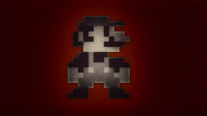 Pixelated Mario from Super Mario Bros.