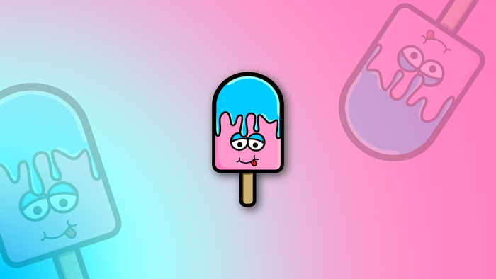 Cartoon ice cream popsicle with a face