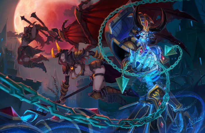 Sonya and Kel'Thuzad from Heroes of the Storm