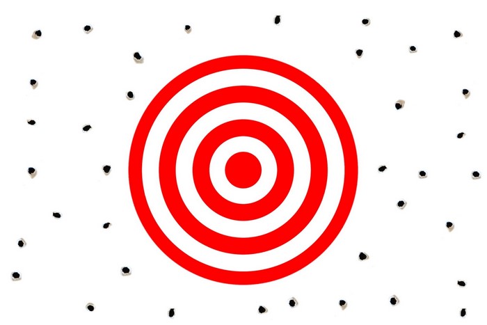 Target with bullet holes
