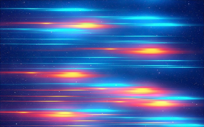Abstract glowing lines in space with stars