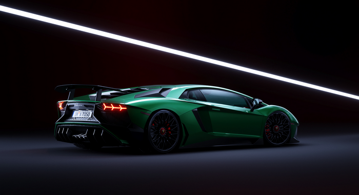 Green Lamborghini Aventador SVJ 7050