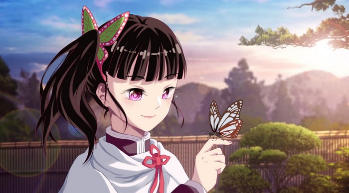 Kanao Tsuyuri from Demon Slayer with a butterfly
